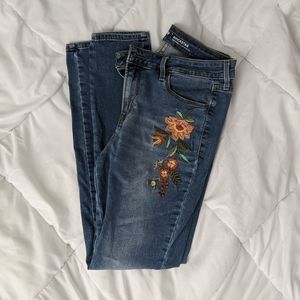 old navy floral embroidered jeans